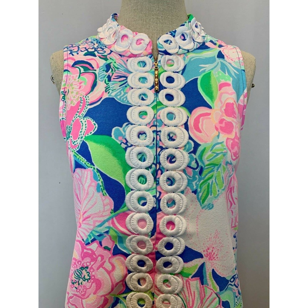 Lilly Pulitzer Dress 6 White Pink Blue Jane Shift‎ Peony for your Thoughts - Picture 3 of 12